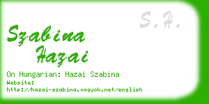 szabina hazai business card